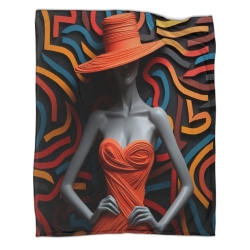 Art abstrait Femmes Plaid en Polaire Imprimé 3D Couverture Douce Confortable pour Canapé Lit Bureau