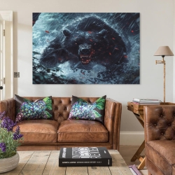 Ours noir Peinture sur toile sans cadre, impressions posters art mural pour déco maison chambre bureau