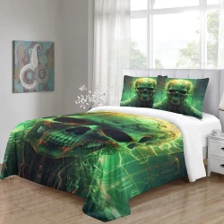 Calavera Funda Nórdica Impresa en 3D Suave 3 Piezas Ropa de Cama para Niños Niñas