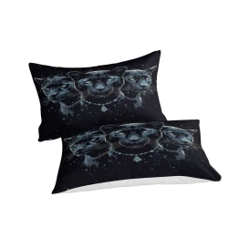 Panthère noire Housse de Couette Imprimée 3D Douce 3 Pièces Literie Garçons Filles