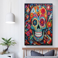 Crâne Peinture sur toile sans cadre, impressions posters art mural pour déco maison chambre bureau