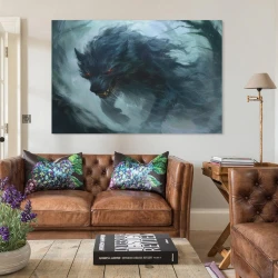Loup Peinture sur toile sans cadre, impressions posters art mural pour déco maison chambre bureau