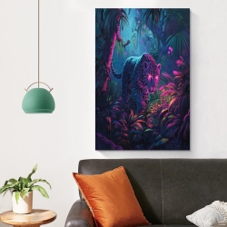 Léopard Peinture sur toile sans cadre, impressions posters art mural pour déco maison chambre bureau