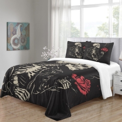 Crâne Housse de Couette Imprimée 3D Douce 3 Pièces Literie Garçons Filles