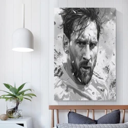 Lionel Messi Peinture sur toile sans cadre, impressions posters art mural pour déco maison chambre bureau