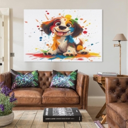 Chien de dessin animé Peinture sur toile sans cadre, impressions posters art mural pour déco maison chambre bureau
