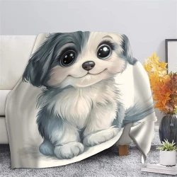 Poodle Chien Plaid en Polaire Imprimé 3D Couverture Douce Confortable pour Canapé Lit Bureau