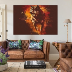 Loup Peinture sur toile sans cadre, impressions posters art mural pour déco maison chambre bureau