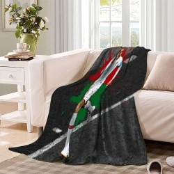 Cristiano Ronaldo Plaid en Polaire Imprimé 3D Couverture Douce Confortable pour Canapé Lit Bureau