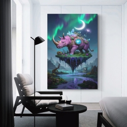 Rhinocéros Peinture sur toile sans cadre, impressions posters art mural pour déco maison chambre bureau