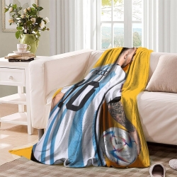 Lionel Messi Plaid en Polaire Imprimé 3D Couverture Douce Confortable pour Canapé Lit Bureau