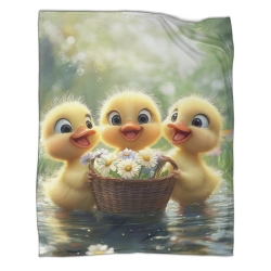 Canard jaune Plaid en Polaire Imprimé 3D Couverture Douce Confortable pour Canapé Lit Bureau