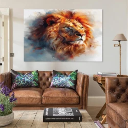 Lion Peinture sur toile sans cadre, impressions posters art mural pour déco maison chambre bureau