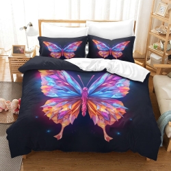 Papillon Housse de Couette Imprimée 3D Douce 3 Pièces Literie Garçons Filles