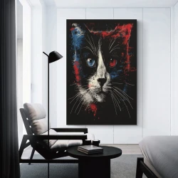 Chat Peinture sur toile sans cadre, impressions posters art mural pour déco maison chambre bureau