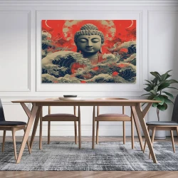 Bouddha Peinture sur toile sans cadre, impressions posters art mural pour déco maison chambre bureau