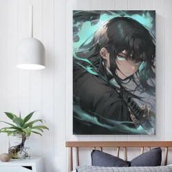 Tueur de démons: Demon Slayer Peinture sur toile sans cadre, impressions posters art mural pour déco maison chambre bureau