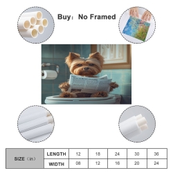 Yorkshire Terrier Peinture sur toile sans cadre, impressions posters art mural pour déco maison chambre bureau