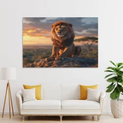 Lion Peinture sur toile sans cadre, impressions posters art mural pour déco maison chambre bureau
