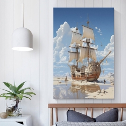 Voilier Peinture sur toile sans cadre, impressions posters art mural pour déco maison chambre bureau