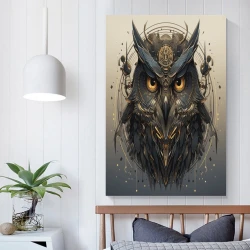 Hibou Peinture sur toile sans cadre, impressions posters art mural pour déco maison chambre bureau