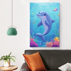 Dauphin Peinture sur toile sans cadre, impressions posters art mural pour déco maison chambre bureau