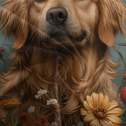 Golden Retriever Housse de Couette Imprimée 3D Douce 3 Pièces Literie Garçons Filles