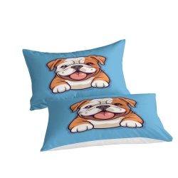 Bouledogue français Housse de Couette Imprimée 3D Douce 3 Pièces Literie Garçons Filles