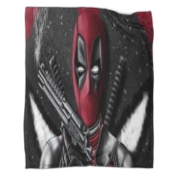 Marvel Deadpool Plaid en Polaire Imprimé 3D Couverture Douce Confortable pour Canapé Lit Bureau