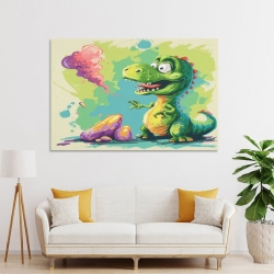 Dinosaure Peinture sur toile sans cadre, impressions posters art mural pour déco maison chambre bureau