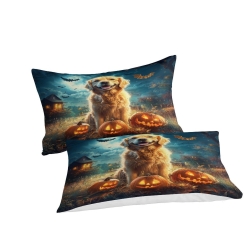 Golden Retriever Housse de Couette Imprimée 3D Douce 3 Pièces Literie Garçons Filles