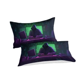 Hacker Funda Nórdica Impresa en 3D Suave 3 Piezas Ropa de Cama para Niños Niñas