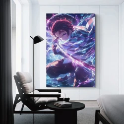 Tueur de démons: Demon Slayer Peinture sur toile sans cadre, impressions posters art mural pour déco maison chambre bureau