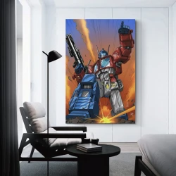 Transformers Optimus Prime Peinture sur toile sans cadre, impressions posters art mural pour déco maison chambre bureau