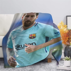 Lionel Messi Plaid en Polaire Imprimé 3D Couverture Douce Confortable pour Canapé Lit Bureau