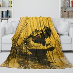 Crocodile Plaid en Polaire Imprimé 3D Couverture Douce Confortable pour Canapé Lit Bureau