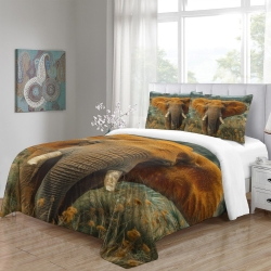 Éléphant Housse de Couette Imprimée 3D Douce 3 Pièces Literie Garçons Filles