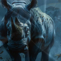 Rhinocéros Housse de Couette Imprimée 3D Douce 3 Pièces Literie Garçons Filles