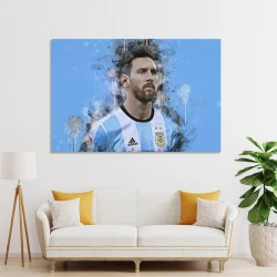 Lionel Messi Peinture sur toile sans cadre, impressions posters art mural pour déco maison chambre bureau