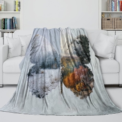 Papillon Plaid en Polaire Imprimé 3D Couverture Douce Confortable pour Canapé Lit Bureau