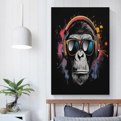 Gorille Peinture sur toile sans cadre, impressions posters art mural pour déco maison chambre bureau