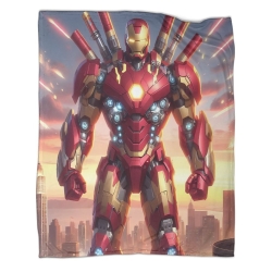 Avengers Iron Man Manta de Forro Polar Impresa en 3D Suave y Acogedora para Sofá Cama Oficina