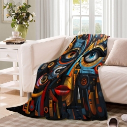 Abstract Art 3D Printed Fleece Throw Blanket Soft Cozy Blanket for Couch Sofa Bed Office