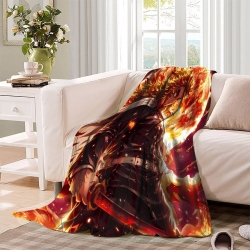 Tueur de démons: Demon Slayer Plaid en Polaire Imprimé 3D Couverture Douce Confortable pour Canapé Lit Bureau