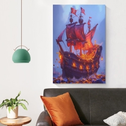 Voilier Peinture sur toile sans cadre, impressions posters art mural pour déco maison chambre bureau