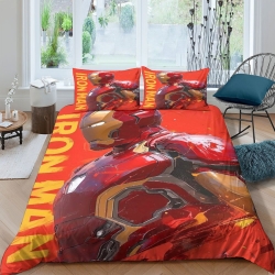 Avengers Iron Man Housse de Couette Imprimée 3D Douce 3 Pièces Literie Garçons Filles