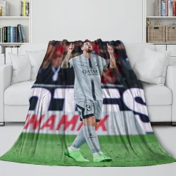 Lionel Messi Plaid en Polaire Imprimé 3D Couverture Douce Confortable pour Canapé Lit Bureau