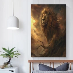 Lion Peinture sur toile sans cadre, impressions posters art mural pour déco maison chambre bureau