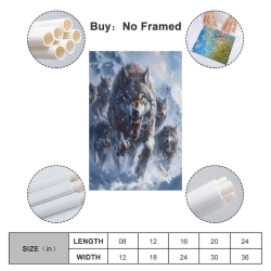 Loup Peinture sur toile sans cadre, impressions posters art mural pour déco maison chambre bureau