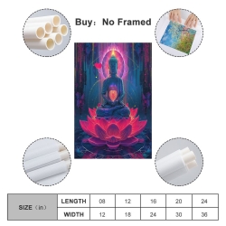 Bouddha Peinture sur toile sans cadre, impressions posters art mural pour déco maison chambre bureau